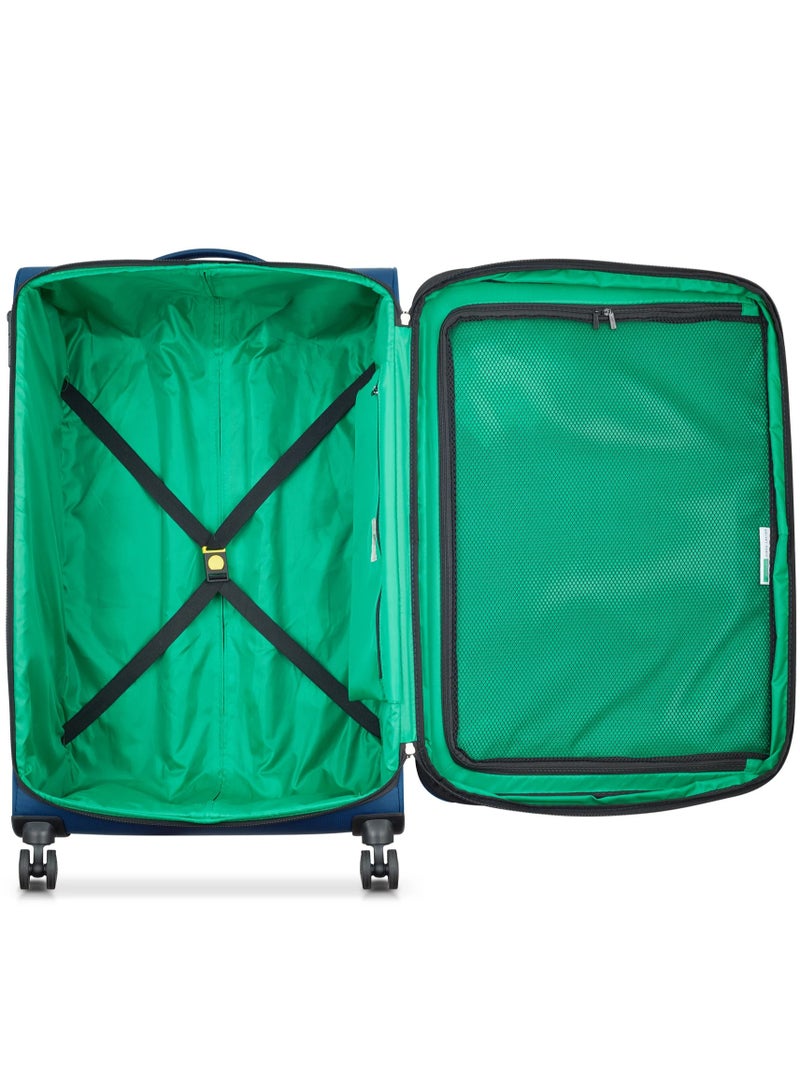 UNITED COLORS OF BENETTON Color Block 81 Cm 4-Double Wheeled Softside Expandable Check-In Luggage Trolley Case - Navy - Image 3
